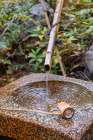 Tsukubai, Japanese ceremonial stone washbasin, Kyoto, Japan Art Print